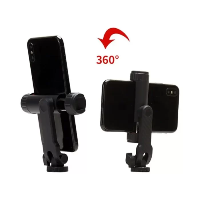 Jmary BH-05 Mobile Holder with microphone and LED light attached