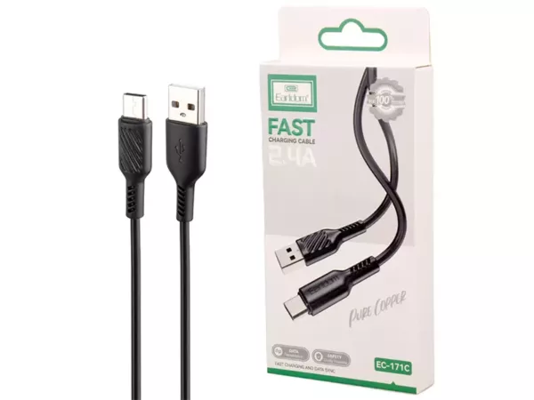 Earldom EC-171C, USB To Type-C Cable, 1 Meter, Black Earldom EC-171C, USB To Type-C Cable, 1 Meter, Black
