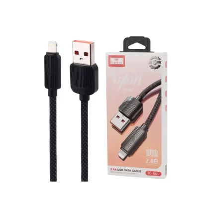 Earldom EC-187L Lightning Cable charging an iPhone with fast 2.4A power output