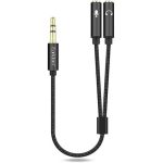 Earldom ET-AUX202 splitter dual 3.5mm female ports for mic and headphone