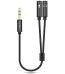 Earldom ET-AUX202 splitter dual 3.5mm female ports for mic and headphone