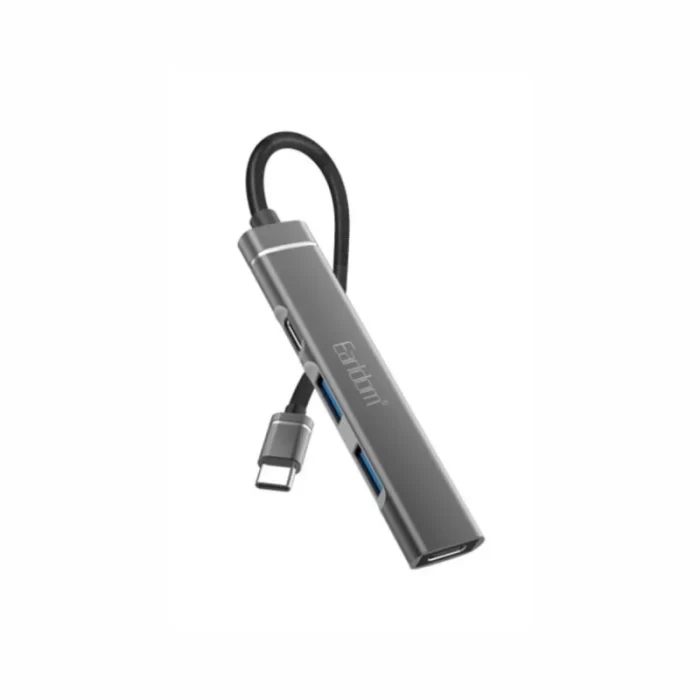 Earldom ET-HUB19 4 Ports USB-C HUB Gray Compact Design