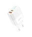 Earldom 38W Fast Wall Charger with two USB ports in white, plugged into a wall outlet.
