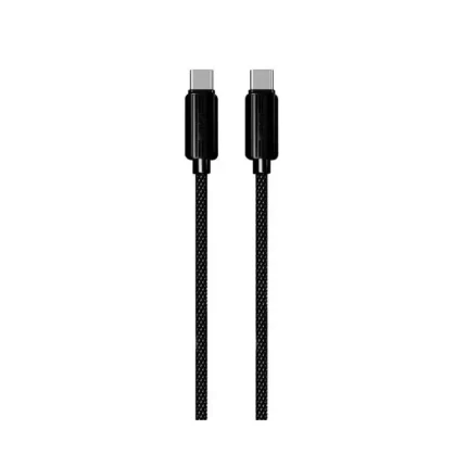 Earldom EC-188C-C USB-C to USB-C 60W fast charging cable, 1-meter black durable braided design for smartphones, tablets, and laptops.