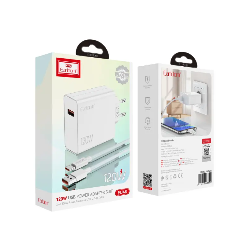 Earldom_ES-EU48_120W_Wall_Charger,_White_2 Earldom ES-EU48 120W wall charger with USB-C and USB-A ports