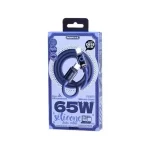 REMAX CB19 Type-C to Type-C Fast Charging Cable Blue Checked