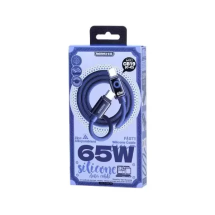 REMAX CB19 Type-C to Type-C Fast Charging Cable Blue Checked
