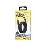 REMAX CB25 (C-C) 240W USB-C to USB-C Cable with Braided Aluminum Alloy – 1.2m Black
