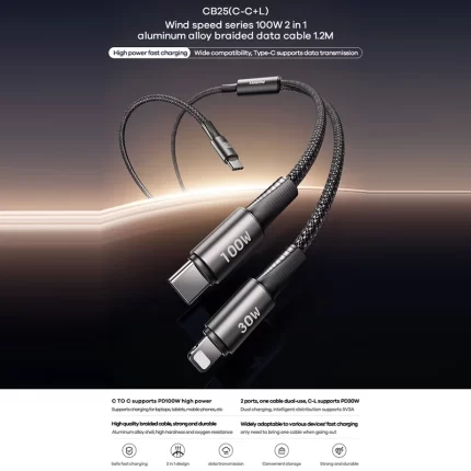 REMAX CB25 aluminum alloy USB-C and Lightning connectors