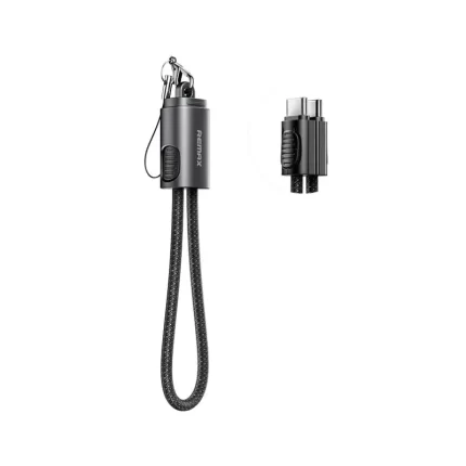 REMAX C6 Type-C to Type-C PD 65W Zinc Alloy Fast Charging Cable with Keychain Design – Black