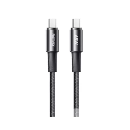 REMAX CB23 (C-C) Braided Aluminum Alloy USB-C to USB-C 65W Fast Charging Cable – Black