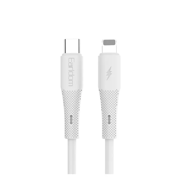 Earldom EC-185C-L Earldom EC-185C-L 30W 1M White Silicone Fast Charging Cable with Type-C and Lightning Connectors