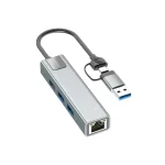 Earldom ET-HUB23 USB-A and USB-C 5-in-1 HUB with RJ45 LAN Port