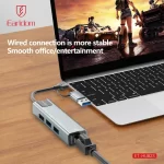 Earldom ET-HUB23 USB-A and USB-C 5-in-1 HUB with RJ45 LAN Port
