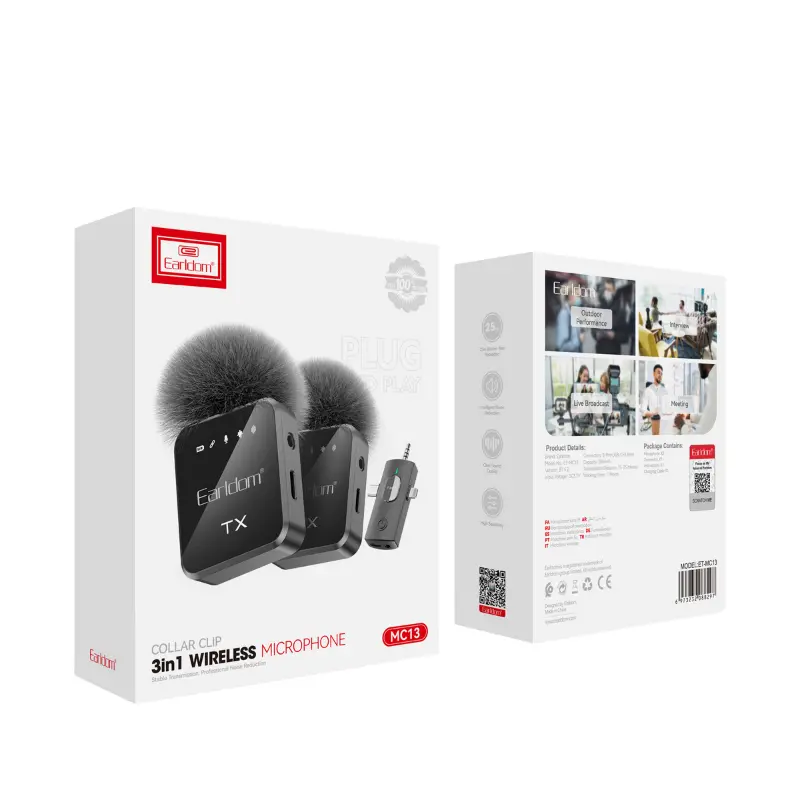 Earldom ET-MC13 Wireless Microphone 3-in-1 content creator microphone
