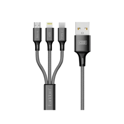 Earldom IMC017 3-in-1 USB Fast Charging Cable for iPhone, Android, and USB-C devices