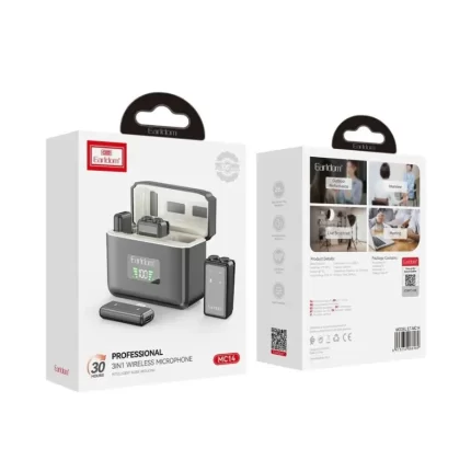 Content creator using the wireless Earldom ET-MC14 lavalier microphone for clear audio