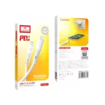 Close-up of flexible white Earldom silicone cable for fast iPhone charging and data sync