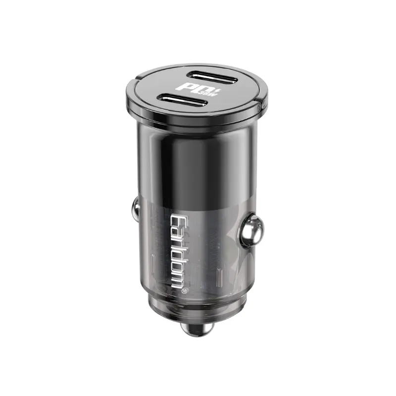 Earldom CC45 USB C Car Charger 36W Dual Port Fast Charge Black