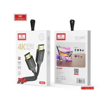Earldom W26 HDMI cable with 4K and HDR icons