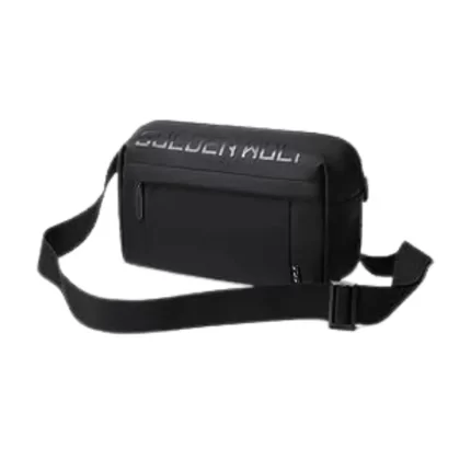 Golden Wolf GXB00129 waterproof anti-theft crossbody bag front view in black