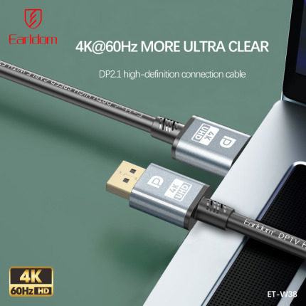 Durable and flexible Earldom ET-W38 DisplayPort to HDTV Cable design
