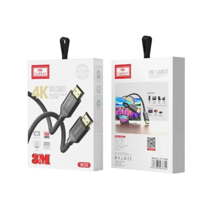 Gold-Plated Connectors on Earlthm ET-W26 4K HDMI Cable