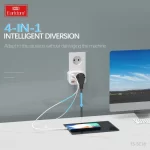 Earldom ES-SC18 adapter USB ports close-up