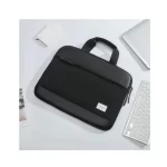 Tigernu T-L5239B black laptop bag with anti-theft hanging zippers and 420D nylon material.