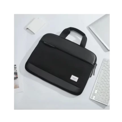 Tigernu T-L5239B black laptop bag with anti-theft hanging zippers and 420D nylon material.