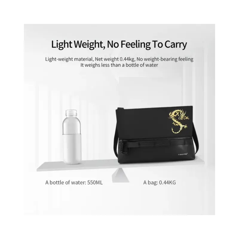 Tigernu T-S8222L Chinese men's shoulder bag, Lifetime warranty, 9.7-inch tablet computer, shoulder bag, mini lamp, dragon series travel bag_6 Close-up of high-elastic cork-bottom fabric on Tigernu T-S8222S