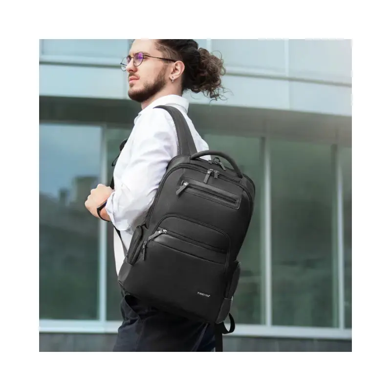 Strong four-tooth dual-layer zippers on Tigernu T-B9022 backpack