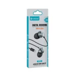 Celebrat D15 Black Wired Earphones with Type-C connector lying on a dark surface