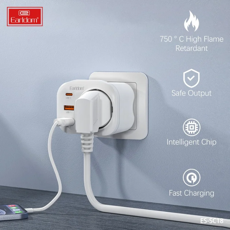 charger Adapter Earldom Earldom ES-SC18 intelligent safety chip protection