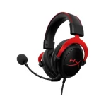 Close-up of HyperX Cloud II memory foam ear cushions and aluminum frame
